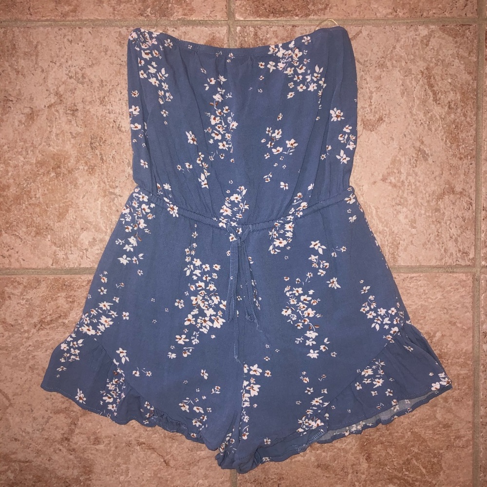 Blue Floral Romper